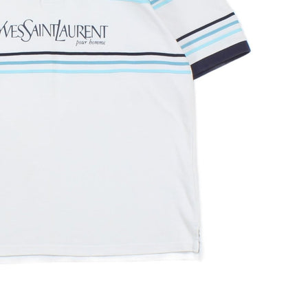 Mens Striped Polo Shirt Spell Out