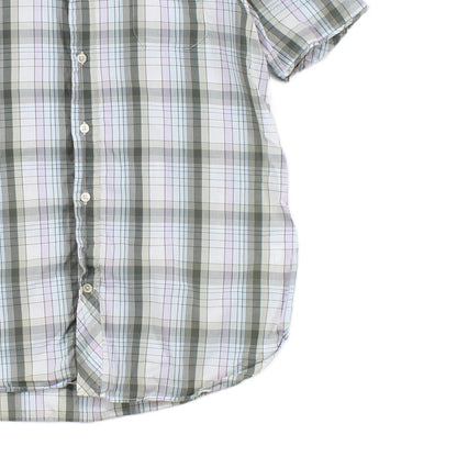 Mens Check Shirt Button Up Short Sleeve