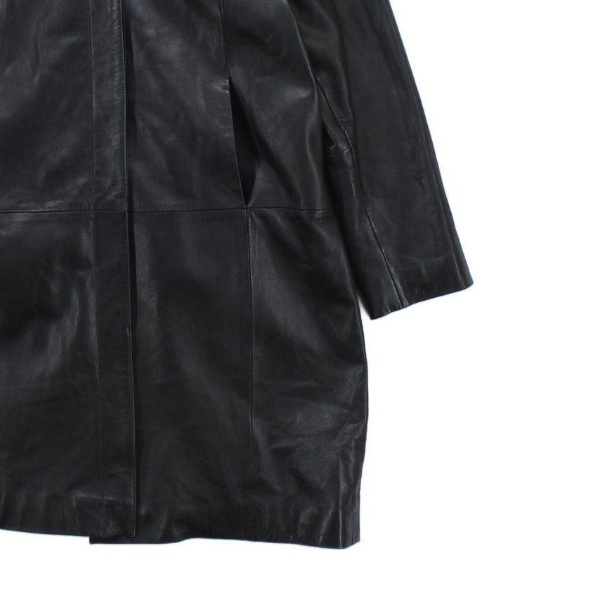 Womens Leather Overcoat Classic Long