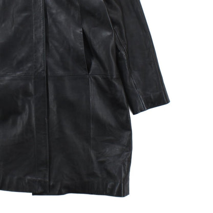 Womens Leather Overcoat Classic Long