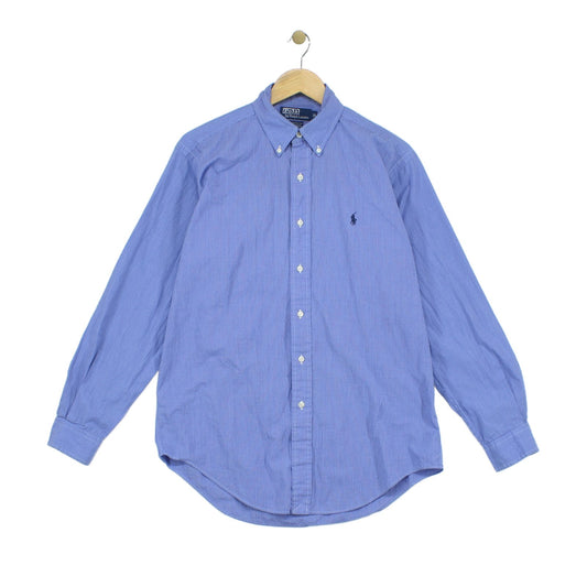 Mens Check Shirt Long Sleeve Button Down Classic