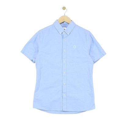 Mens Shirt Short Sleeve Collared Button Up Summer