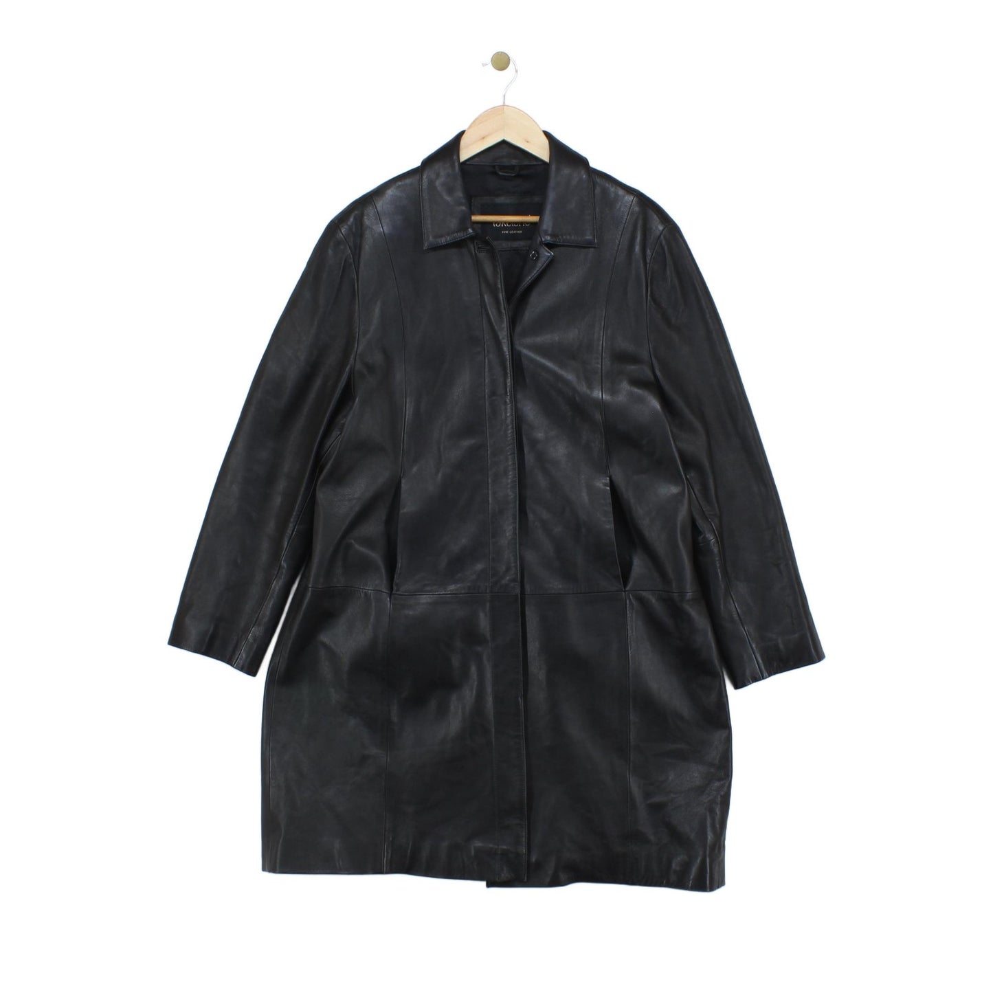 Womens Leather Overcoat Classic Long