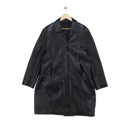 Womens Leather Overcoat Classic Long