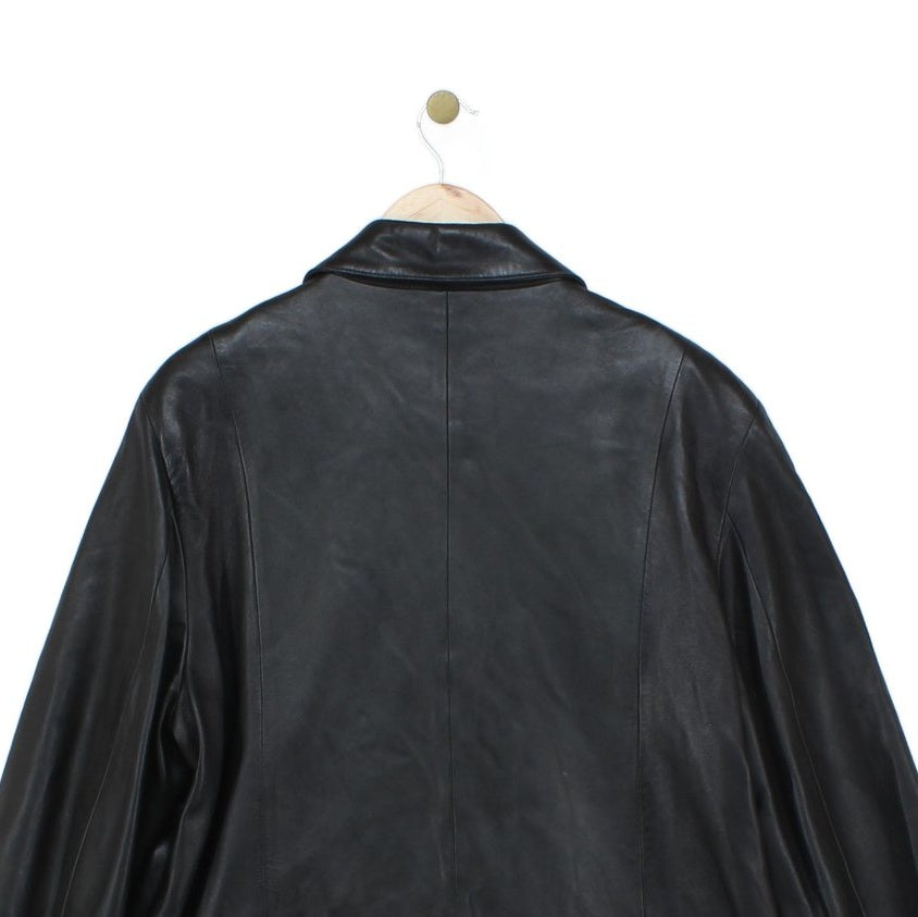 Womens Leather Overcoat Classic Long