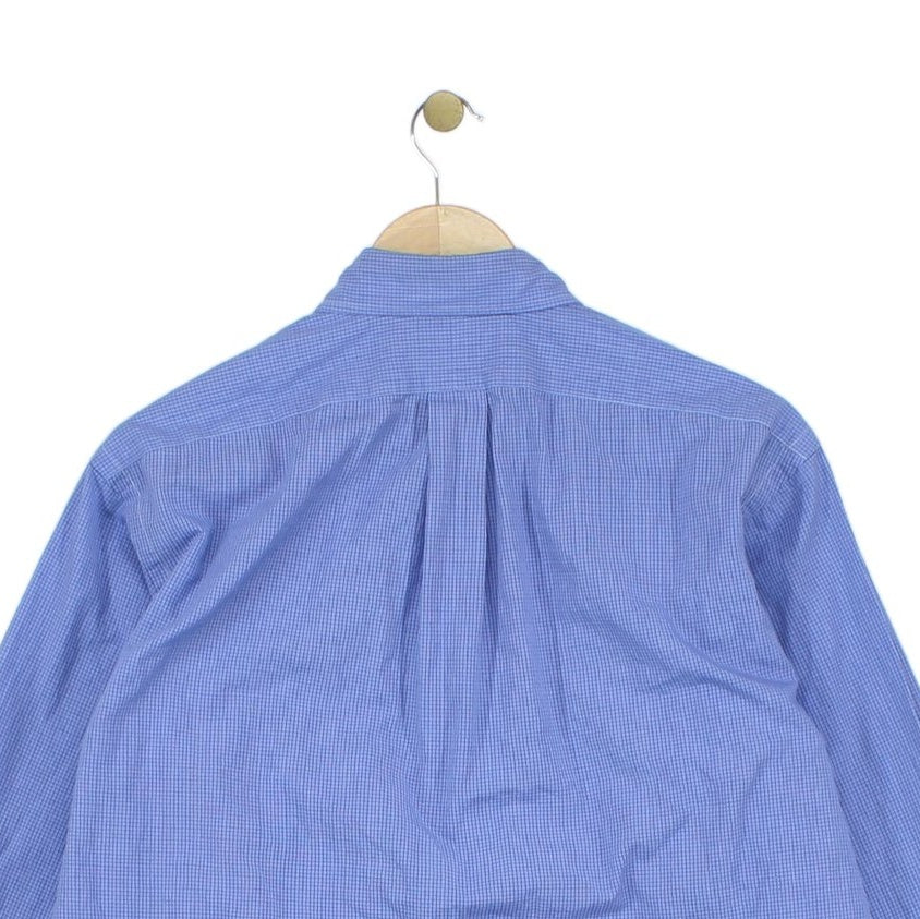 Mens Check Shirt Long Sleeve Button Down Classic