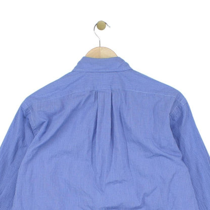 Mens Check Shirt Long Sleeve Button Down Classic