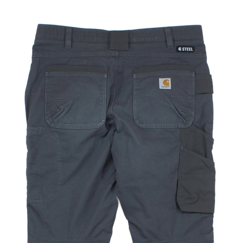 Mens Cargo Trousers Durable Workwear Ripstop Steel