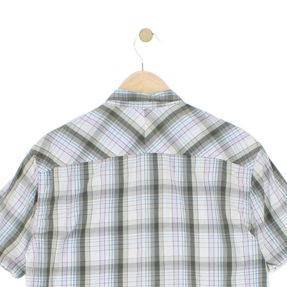 Mens Check Shirt Button Up Short Sleeve