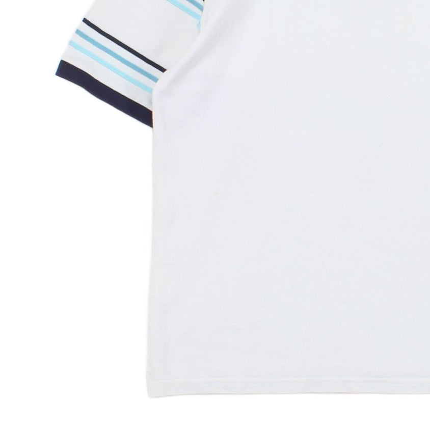 Mens Striped Polo Shirt Spell Out
