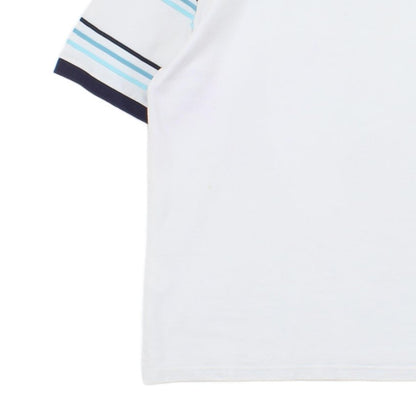 Mens Striped Polo Shirt Spell Out