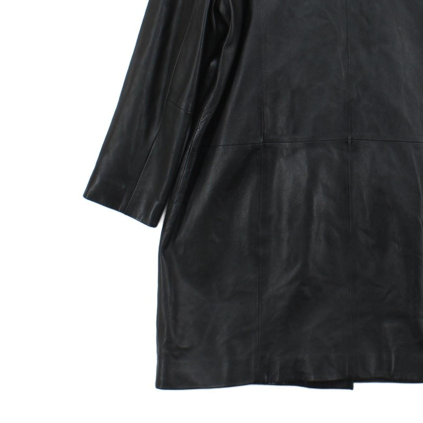 Womens Leather Overcoat Classic Long