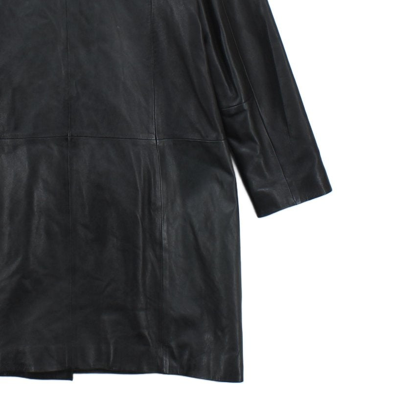 Womens Leather Overcoat Classic Long