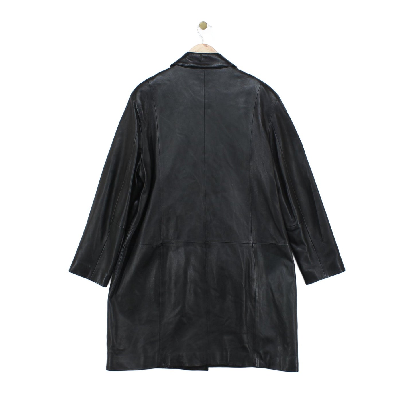 Womens Leather Overcoat Classic Long