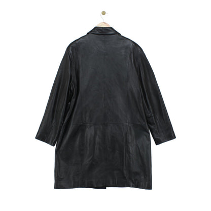 Womens Leather Overcoat Classic Long