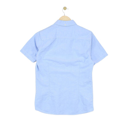 Mens Shirt Short Sleeve Collared Button Up Summer