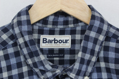 Mens Check Shirt Long Sleeve Tailored Fit