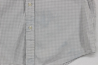 Mens Check Shirt Stretch Slim Fit Button Down