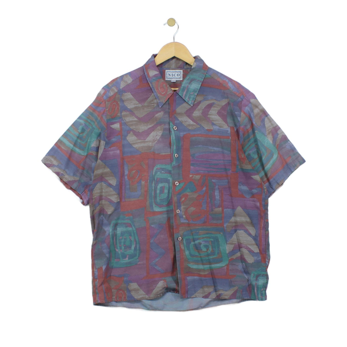 Mens Abstract Shirt Short Sleeve Summer