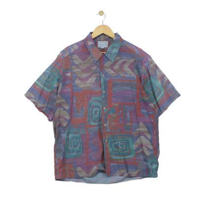 Mens Abstract Shirt Short Sleeve Summer