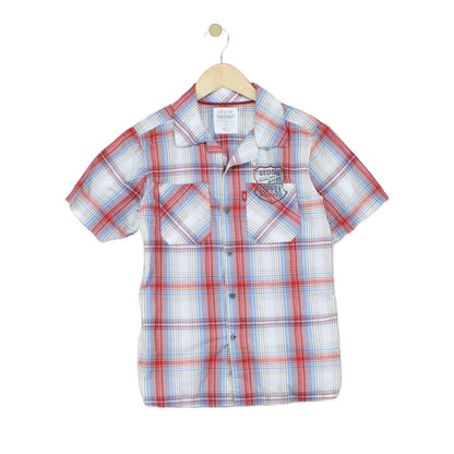Womens Plaid Shirt Short Sleeve Western