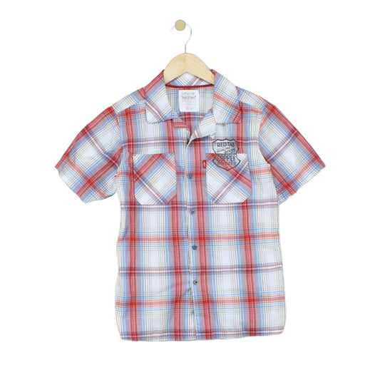 Womens Plaid Shirt Short Sleeve Western