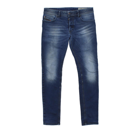 Mens Sleenker Jeans Slim Skinny Stretch Faded Wash Denim