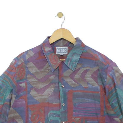 Mens Abstract Shirt Short Sleeve Summer