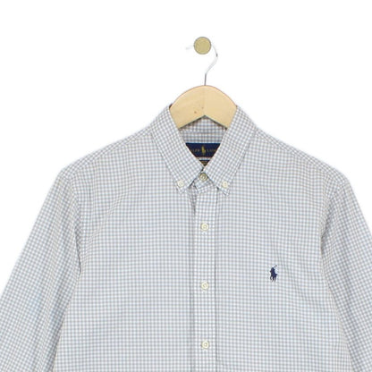 Mens Check Shirt Stretch Slim Fit Button Down