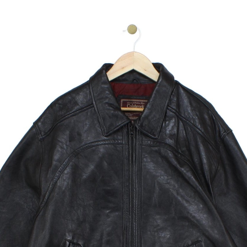 Mens Leather Jacket Full Zip Heavyweight