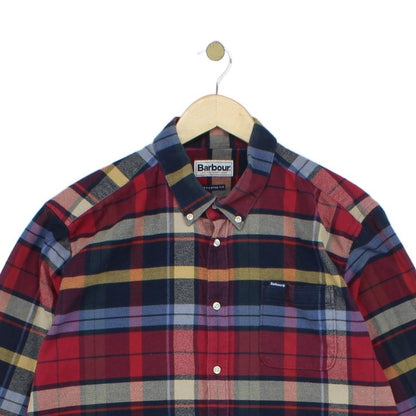 Mens Plaid Shirt Tailored Fit Button Up Long Sleeve