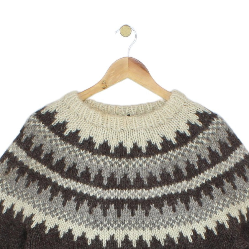 Mens Fair Isle Jumper Uk Made Shetland Wool