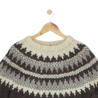 Mens Fair Isle Jumper Uk Made Shetland Wool