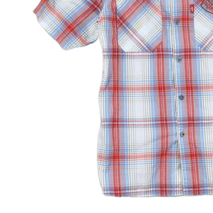Womens Plaid Shirt Short Sleeve Western