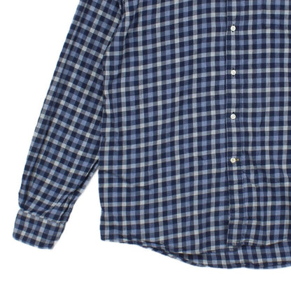 Mens Check Shirt Long Sleeve Tailored Fit