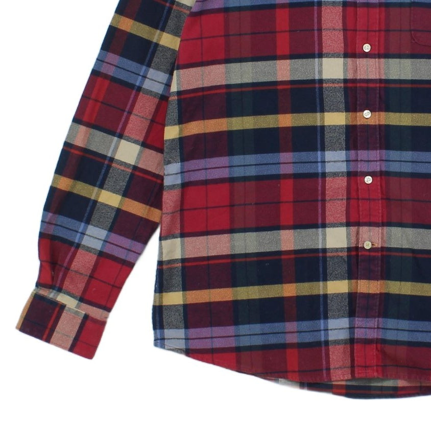 Mens Plaid Shirt Tailored Fit Button Up Long Sleeve
