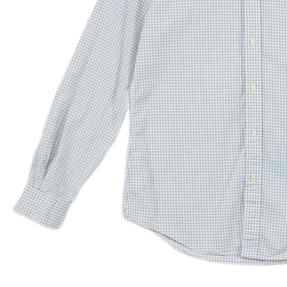 Mens Check Shirt Stretch Slim Fit Button Down