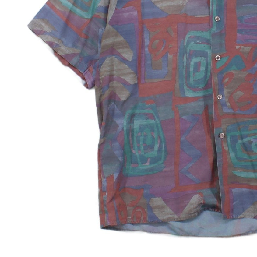 Mens Abstract Shirt Short Sleeve Summer