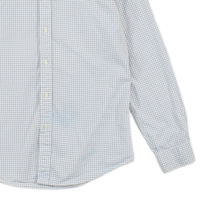 Mens Check Shirt Stretch Slim Fit Button Down