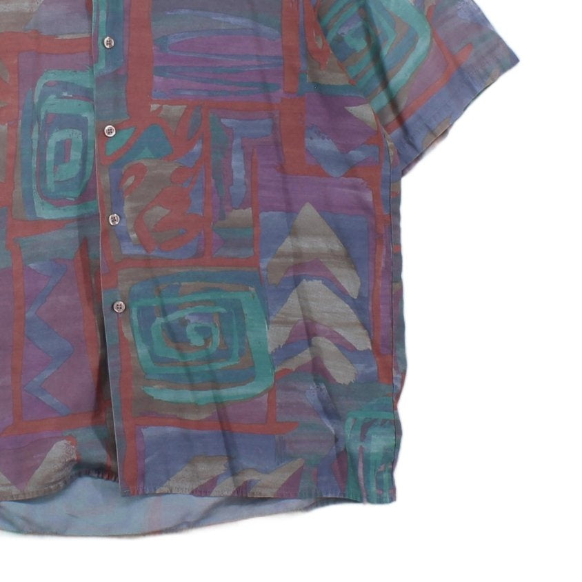 Mens Abstract Shirt Short Sleeve Summer