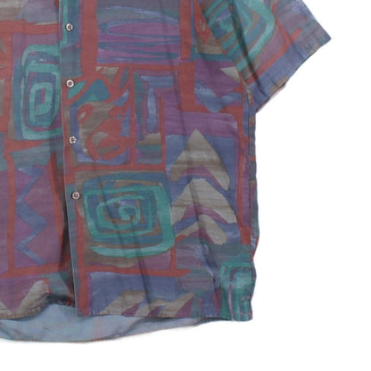 Mens Abstract Shirt Short Sleeve Summer