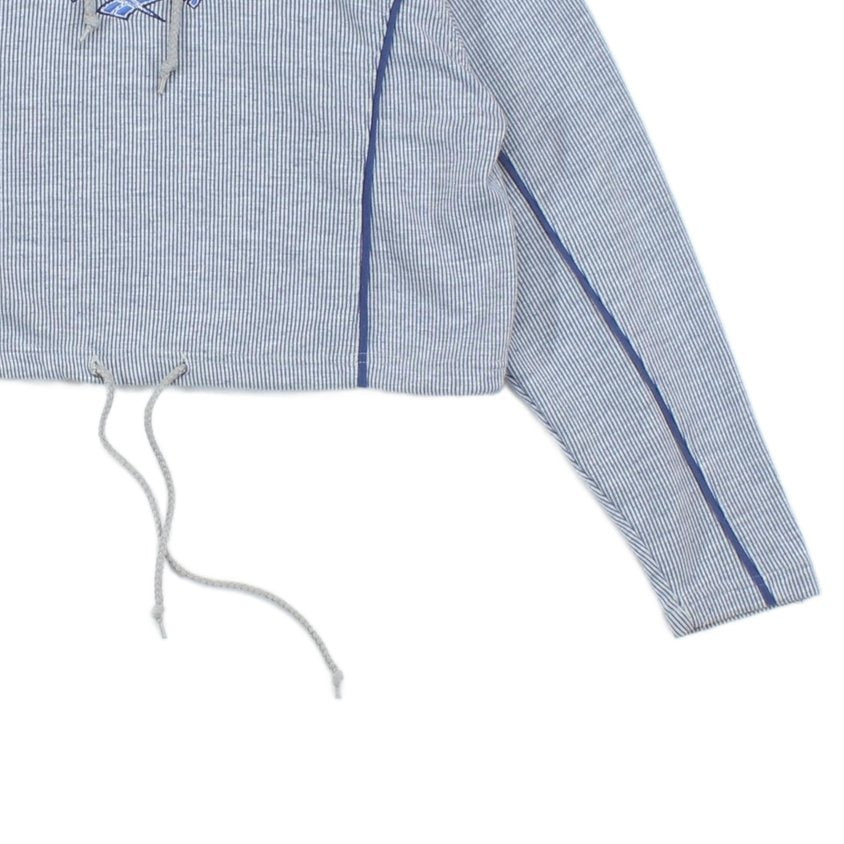 Womens Spell Out Hoodie Cropped Athletic 1/4 Zip