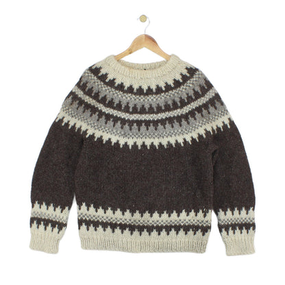 Mens Fair Isle Jumper Uk Made Shetland Wool