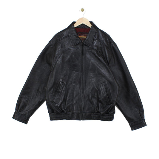Mens Leather Jacket Full Zip Heavyweight