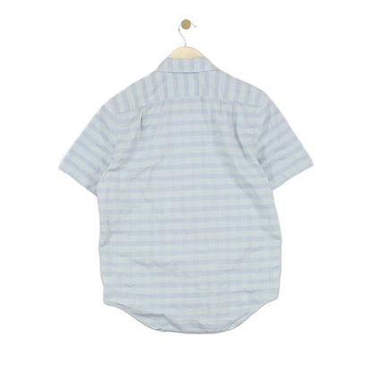 Mens Check Shirt Short Sleeve Casual Regular Fit