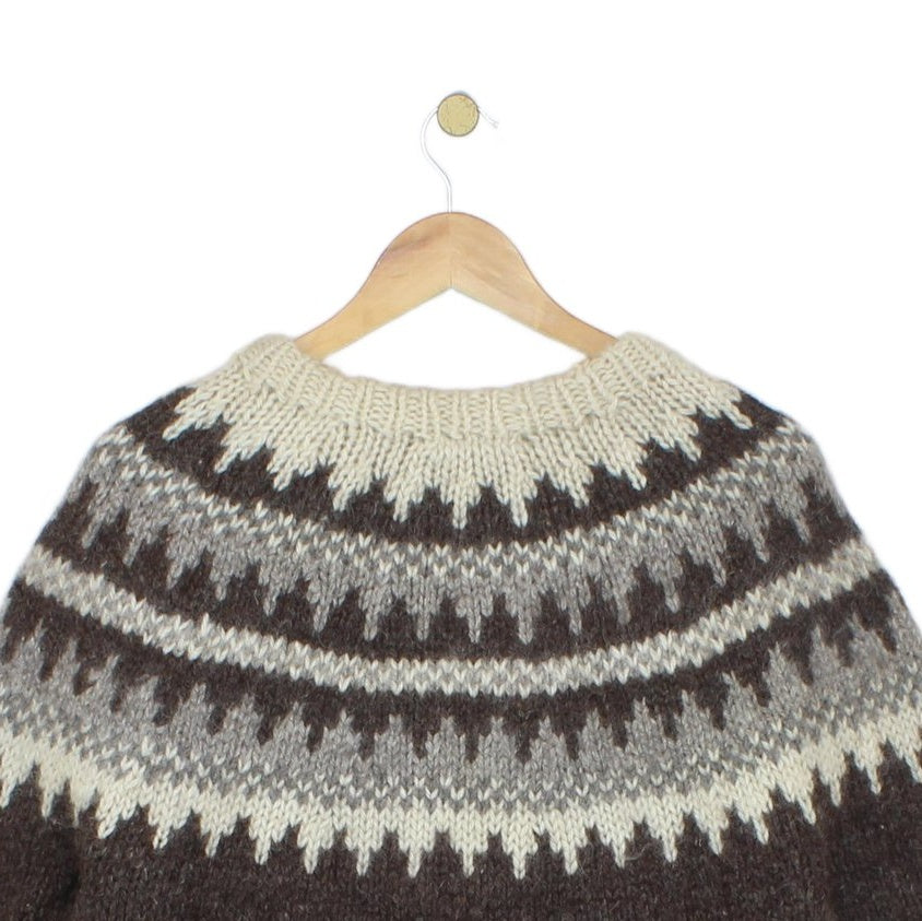 Mens Fair Isle Jumper Uk Made Shetland Wool