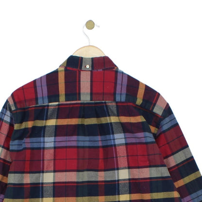 Mens Plaid Shirt Tailored Fit Button Up Long Sleeve