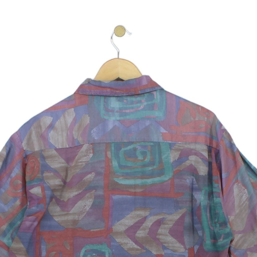 Mens Abstract Shirt Short Sleeve Summer