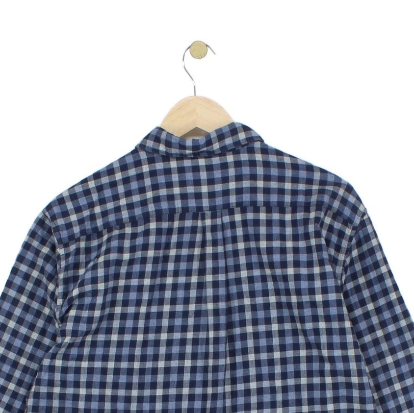 Mens Check Shirt Long Sleeve Tailored Fit