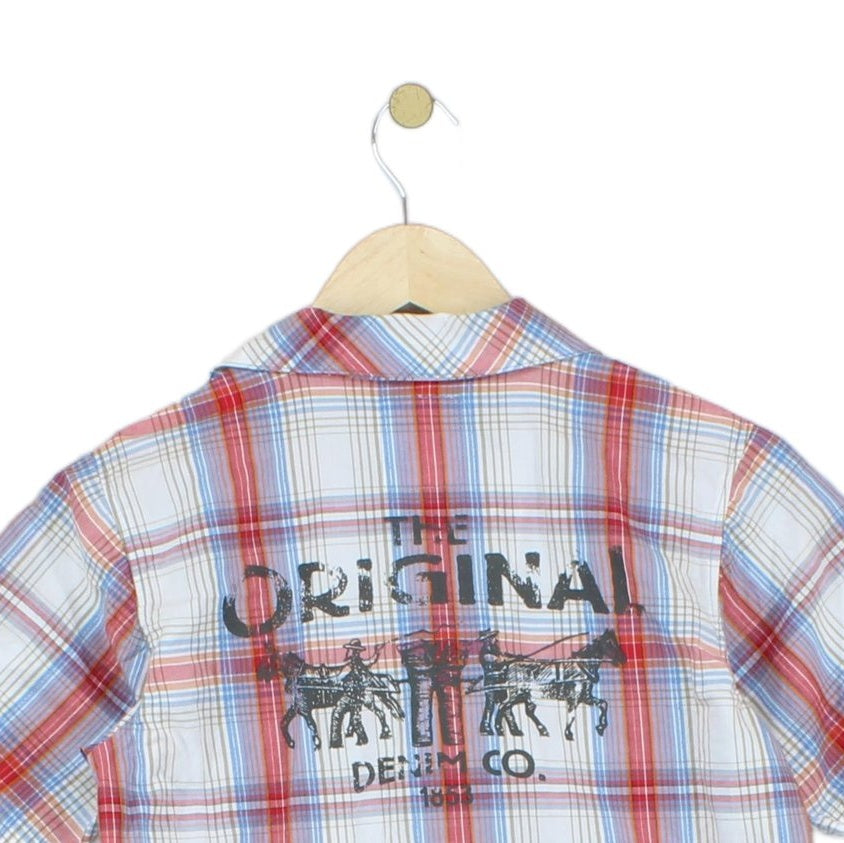 Womens Plaid Shirt Short Sleeve Western